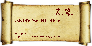 Koblász Milán névjegykártya