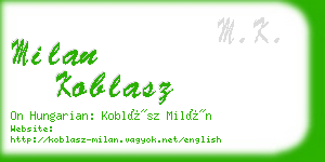 milan koblasz business card